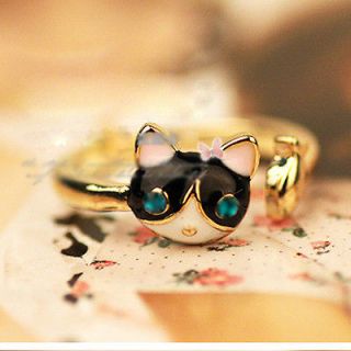   Cute Unique Stylish Creative Story Of Cat and Fish Openings Ring Rings