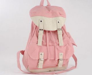   Pink Korean Womens Handbag Canvas School bag Tote Bag Backpack Purse