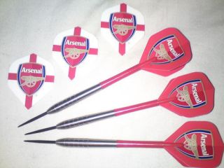 Arsenal FC Darts Gift Set Flights, Case Shafts Tungsten