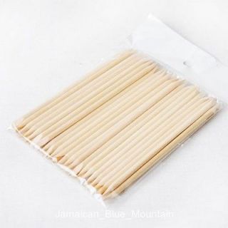 50PCS Two Way Wooden Sticks Cuticle Pusher Remover Nail Art Manicure