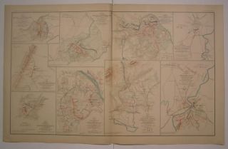   of Wilderness / Lynchburg, Virginia c.1895 antique folio Civil War map
