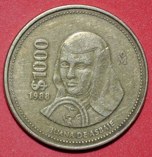 Mexico 1000 Pesos, 1988, Juana de Asbaje