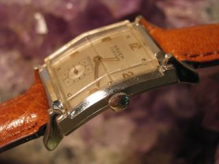 Gruen CURVEX Vintage 14K White Gold Deco Wrist Watch XLNT