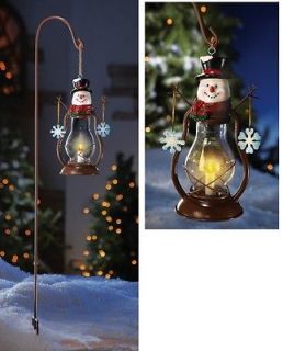 Whimsicle Snowman Solar Lantern Christmas Outdoor Yard Decor ~NEW~