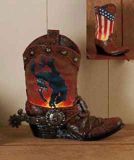 COUNTRY WESTERN BOOT LAMP LIGHT COWBOY SOUTHWEST HORSE PONY BRONCO 