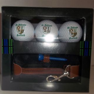 Great Gift St. Andrews Golf Gift Set Balls Tee Bag.