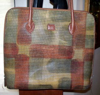VINTAGE CASA LOPEZ BRIEF CASE/TOTE, GORGEOUS WOVEN LEATHER, VERY 