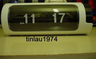 1pc x Desk Retro Clock Auto Flip Cylinder Decor (White Black)100% 
