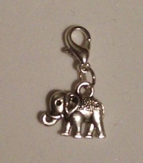 Zipper * Clasp * Pull * Silver / Charm * Pendant * Elephant *