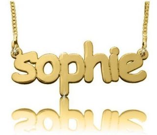 Pendant 14K Gold Name Necklace Nameplate Neclace Letter