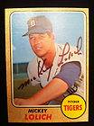 1968 Topps Detroit Tigers Mickey Lolich Signed Autographed #414