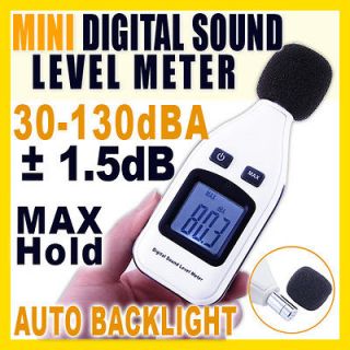 Mini Digital LCD Monitor Sound Noise Level Meter 30~130dBA ±2dB 