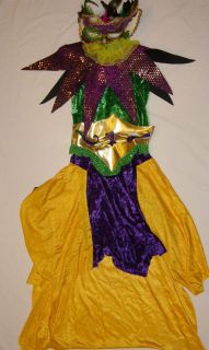 Womens Mardi Gras Halloween Costume Dress Party Parade Mask Miss Queen 