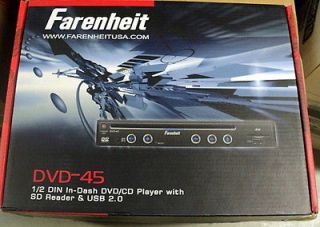 NEW Farenheit DVD 45 Half DIN Universal Remote Mount DVD, CD, MP3 