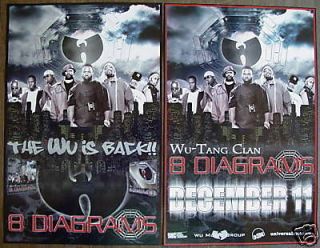 WU TANG CLAN 8 Diagrams PROMO 2 Sided Poster RZA Ghostface Killah GZA 