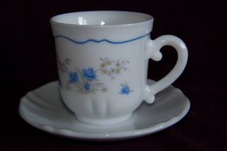 Arcopal France Arcoroc Romantique cup & saucer set china dinnerware