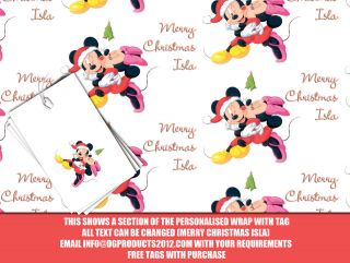   Wrapping Paper Mickey and Minnie Mouse Christmas Xmas Gift Wrapping