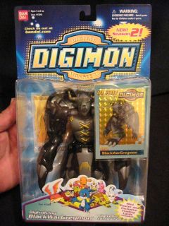 Digimon Bandai Digivolving BlackWarGreymon Action Figure + RARE Card 