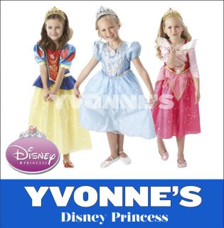 Disney Princess Dress Up Glitter Sparkle Girls Fancy Dress Costume 