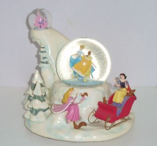  Cinderella Belle Snow White Snowglobe Musical Revolving