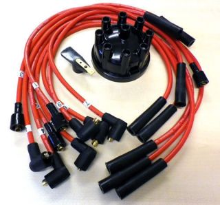  Classic V8 Red Double Silicone 8mm HT Leads + Distributor Cap/Rotor
