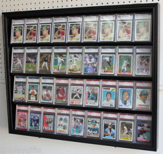 36 Graded Baseball Trading Cards display Case Cabinet