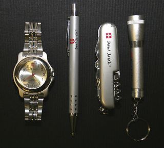 Paul Jardin 4 Piece Gift Set Watch Pen Flashlight Keychain and 