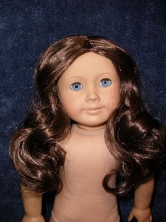 12 to 13 Brunette Brown Doll Wig Center Part, Modacrylic Parts 