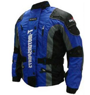 Blue Men Motorcycle ARMOR Jacket Motorcycle Enduro Touring Dual Sport 