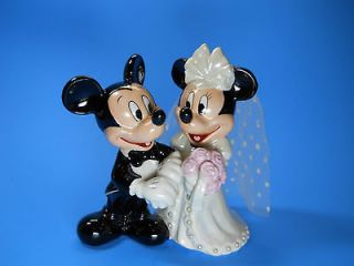 Mickey Minnie Mouse Bridal Wedding Cake Topper Figurine Shiny Disney