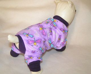   lavendar Dog PJS 4 legged cotton Flannel pet Pajamas XS 10L apparel