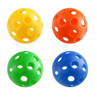 4pc Plastic Wiffle Ball Set   Baseball Size   Great Dog Toy