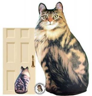 LONG HAIR TABBY CAT WEIGHTED PILLOW WEIGHTED DOORSTOP