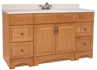   Cabinet with Drawers Sandalwood Bathroom Faucet Sink Wood Mirror Light