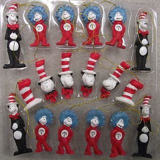 18 Dr Seuss The Cat in the Hat Miniature Christmas Ornaments Thing1 