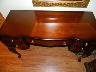   CARVED 3 PIECE BOMBAY VANITY SET COMPLETE WITH MIRROR DRESSER STOOL