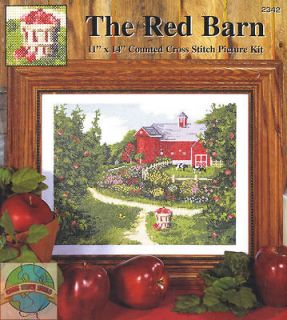 Cross Stitch Kit ~ Design Works Springtime Apple Tree Farm Red Barn # 