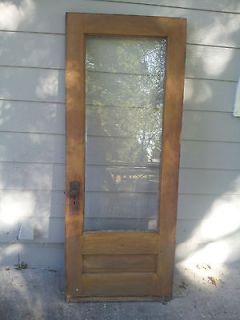 32x79 Antique wooden Door with Beveled Glass brass hardware 