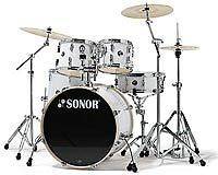 SONOR drums sets Force 1007 5 piece White Stage 2 Kit = 10,12,14F,22,S 