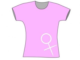 Ladies Drum Stick Symbol T shirt Large, Pink   Sz 14