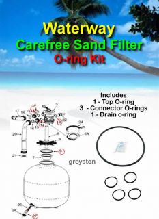 Waterway Carefree Sand Filter O ring Kit 805 0435 805 0224