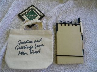MINI CANVAS BAG FROM MOUNTAIN VIEW, CT.+NOTEPAD/PE​N FROM RECYCLED 