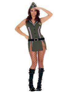 Adult Sexy Army Brat Womens Costume Halloween Dress Up Military
