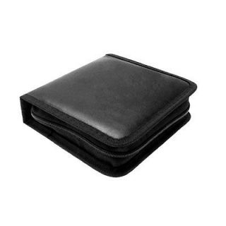 Faux Leather CD Carrying Storage Case Bag Holder Black Ferqx