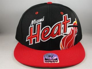 NBA MIAMI HEAT SNAPBACK HAT 47 BRAND FLAT BILL UNDERGLOW BLACK NEW!