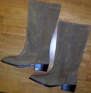 Womens Massimo Dutti Brown Suede Riding Boots, sz 7.5M, NWOB