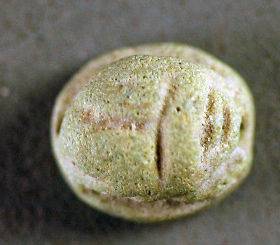 SCARAB, EGYPTIAN OLD KINGDOM FAIENCE OVER 3000 YEARS OLD NR