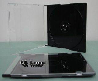   Slim 5.2mm Black Single (hold 1 disc) CD DVD R Movie Jewel Cases Boxes