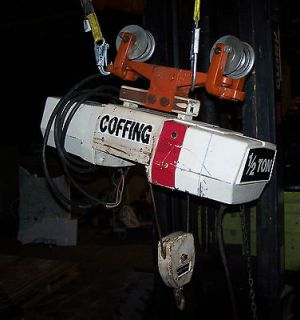 COFFING 1/2 TON ELECTRIC CABLE HOIST 15 FT LIFTING HEIGHT 230/460 V