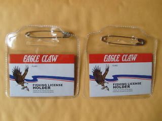 EAGLE CLAW  FISHING HUNTING LICENSE ID.HOLDER 2 PCS
